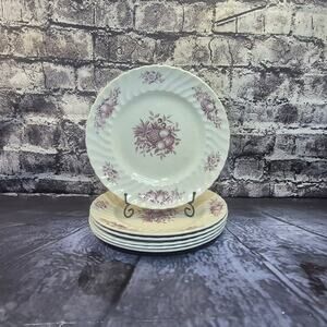 Set of 6 Dinner Plates Desire on Royal Wessex White Ironstone by Swinnertons